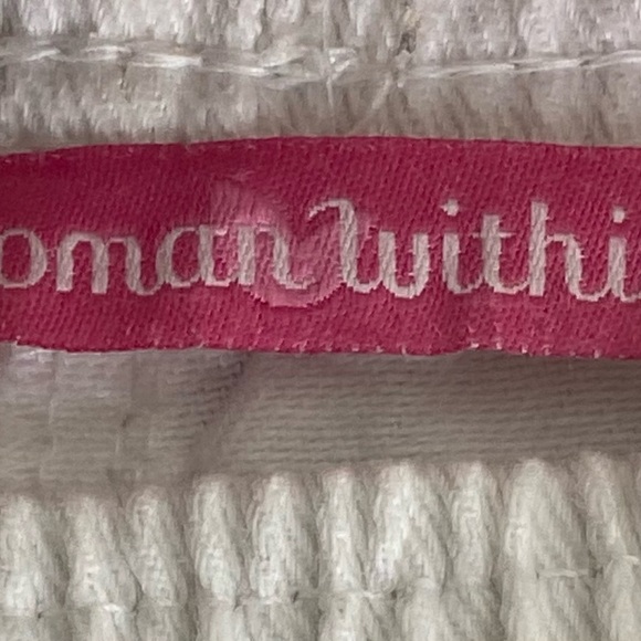 Woman Within Women’s Denim Shorts 14W White Pleated Knee Length Elastic Waist - Picture 9 of 14